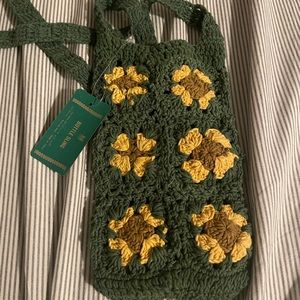 Urban outfitters crochet water bottle sling